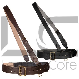 Sam Browne Leather Belt with Shoulder Strap British Army Military Duty Belt - Picture 1 of 5