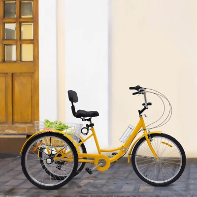 24 Zoll Dreirad Erwachsene 7-Gang Klapprad Adult Tricycle Klappfahrrad+LED Licht - Bild 1 von 4