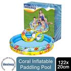 Bestway Paddling Pool 1.2m x 20cm Coral Inflatable Ocean Life Kids Swimming Pool