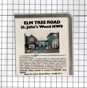 Elm Tree Road St John's Wood London NW8 House Sale Advert - 1980 Cutting - Picture 1 of 1