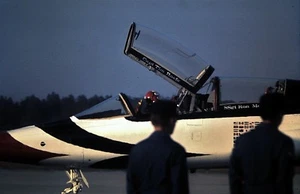 35mm Photo Slide - Pilot in the Cockpit of a Jet Airplane, Readying for Take Off - Picture 1 of 1