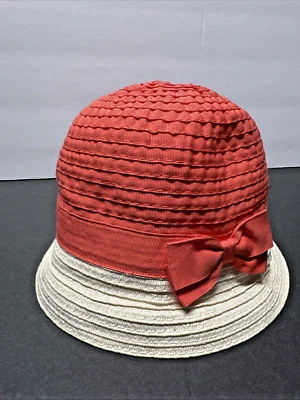 Gymboree Flor de Cerezo Talla 2T-3T Bloqueo de Color Cloche Arco Sombrero Clásico Lindo 👒 Foto 1 de 4