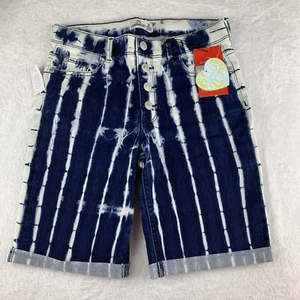 Jordache High Rise Tie Dye Wash Bermuda Be Happy Cuffed Shorts Girls Sizes - Picture 1 of 11