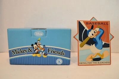 Donald Duck Enesco "Swing For The Bleachers" Glazed Ceramic Plaque New 2005  - Image 1 of 4