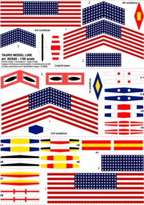 TM35/A02 TAURO MODEL LINE BANDIERE NAVALI 1/35 - US NAVY 1912-1960 - Immagine 1 di 2