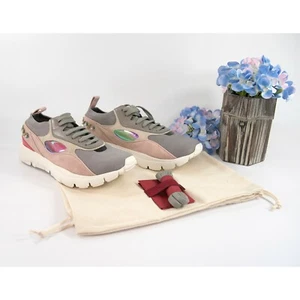 Valentino Garavani Leather Embellished Suede Athletic Sneakers 39 9 NIB - Picture 1 of 10