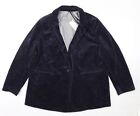 Per Una Womens Blue Cotton Jacket Blazer Size 18