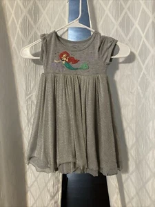 Disney Little Mermaid Short Sleeve Tulle Dress Metallic Gray Xs (4) - Picture 1 of 5