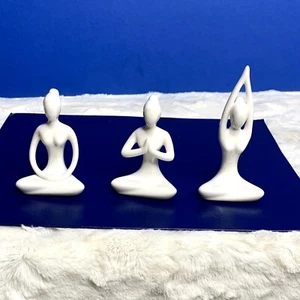 Graceful Yoga Posture Statue Collectable Figurine Sculpture Table Decor 3pc NEW - Picture 1 of 9