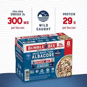 (Pack of 8) Bumble Bee Solid White Albacore Tuna in Water, 5 oz cans - Picture 1 of 8