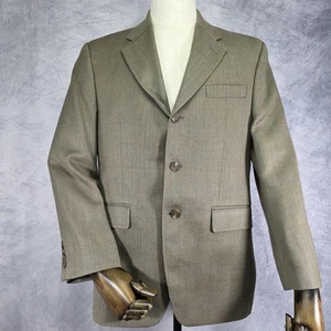 Vintage Chaps Ralph Lauren Blazer Mens 38S Brown Herringbone Wool Silk 3 Button - Picture 1 of 23