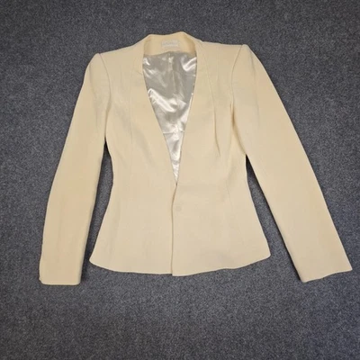 Carl Kapp blazer Womens 8 Beige Long Sleeve Button Front formal jacket Size 8 - Image 1 of 4
