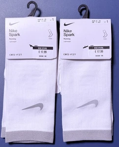 Nike SPARK Lightweight Reflective Crew Running Gym Socks DA3584-100 UK 7-8.5 - Picture 1 of 8