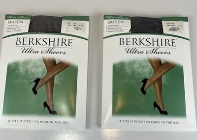 Berkshire Ultra Sheer Pantyhose Lot of 2 Size Q 5x-6x Off Black Control Top 2009 - Image 1 of 4