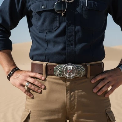 Lafd Los Angeles County Fuoco Divisione Fondato 1888 Argento Moda Cintura Fibbia - Immagine 1 di 4