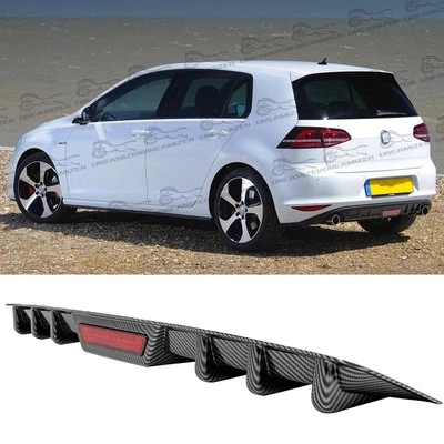 Carbon Look Rear Bumper Diffuser Lip Splitter Body Kits For Volkswagen Golf GTI - Image 1 of 4