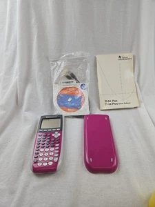 Texas Instruments Calculator TI 84 Graphing Silver Edition Pink Tested Works - Picture 1 of 2