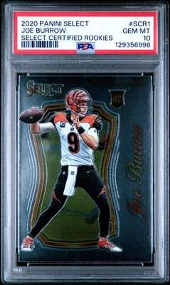 2020 Panini Select Select Certified Rookies Joe Burrow #SCR1 RC PSA 10 - Image 1 of 2