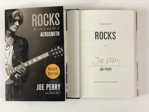 JOE PERRY SIGNED AUTOGRAPH "ROCKS" BOOK - AEROSMITH LEGEND, TOYS IN THE ATTIC - Picture 1 of 1