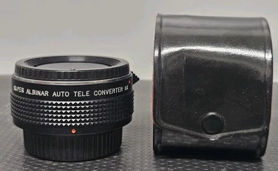 Vtg Super Albinar Auto 2x Tele-Converter With Caps & Case JAPAN - Image 1 of 4