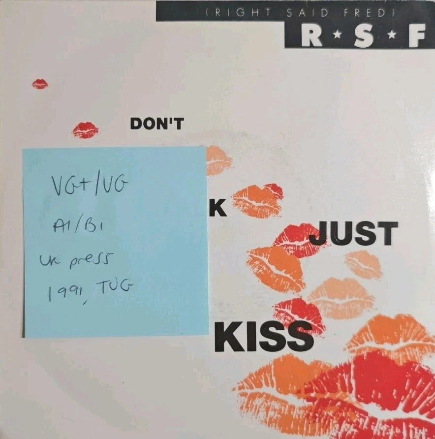Right Said Fred ‎Don't Talk Just Kiss Vinyl Record VG+/VG SNOG 2 1991 Foto 1 de 2