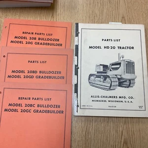 Allis Chalmers HD20 CRAWLER TRACTOR BULLDOZER PARTS MANUAL CATALOG BOOK LIST - Picture 1 of 5