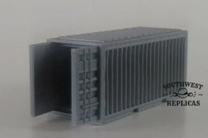 SW Réplicas HO Escala 220-1313: 20' CONTENEDOR DE CARGA - AMBAS PUERTAS ABIERTAS - PLATA - Imagen 1 de 4