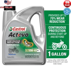Part Synthetic Motorcycle Oil 10W40 Cling Protection Engine Life 1 Gallon New - Picture 1 of 7