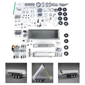 In Stock Metal LESU 3Axle 1/14 Hydraulic Dumper Trailer for RC Tractor Truck DIY - Picture 1 of 18