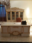 Edles Luxus Bro Zimmer Set Schreibtisch Sessel Schrank Barock Rokoko Garnitur