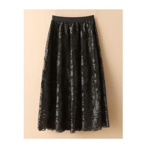 Bohemian Lace Maxi Bloom Women Skirt in Black Stylish, Comfortable & Chic-SK196 - Picture 1 of 17