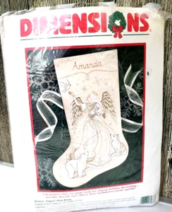 Dimensions Crewel Snowflake Dreams Angel Stocking 16 Inch Kit 8087 Vtg 1997 READ - Picture 1 of 4
