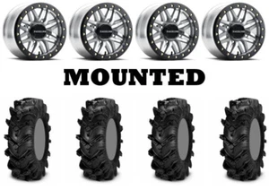 Kit 4 ITP Cryptid Tires 32x10-15 on Raceline Ryno Beadlock Machined Wheels TER - Picture 1 of 5
