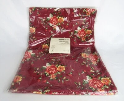 Homesmart Red Floral Table Linen Set 4 Placemat 1 Table Runner Poly Blend - NEW - Image 1 of 4