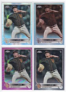 2022 Topps Chrome SAMMY LONG RC REFRACTOR LOT Prism, Sepia, Pink 4 Rookie Cards - Picture 1 of 10