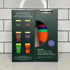 Tazze calde riutilizzabili Starbucks Halloween Glow In The Dark 2020 SPEDIZIONE VELOCE SEI TAZZE - Foto 1 di 3