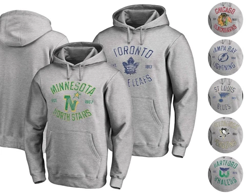 NHL Men's Vintage Heritage Pullover Hoodie Sweatshirt - Gray S - 2XL Cover