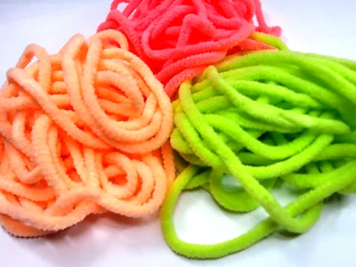 BIG HIT FLY CO CHENILLE - 3 FLUROESCENT COLORS - 5 Yard Pc - Med. - Fly Tying Materials - Jigs