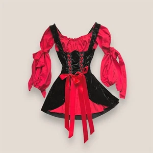 🥀☠️ Vestido de terciopelo vintage Y2K Leg Avenue pirata vixen disfraz de Halloween mediano - Imagen 1 de 7