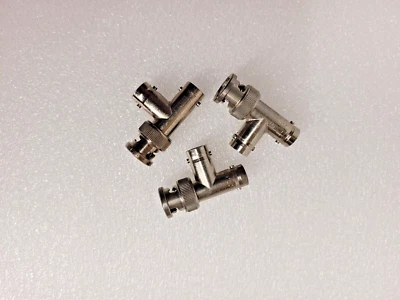 T Shape Adapter Coaxial  Signal Splitter BNC Male to 2 Female Connectors E-hook - Image 1 of 4