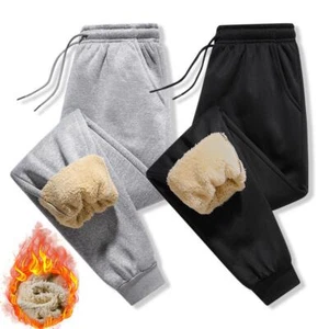 Men's Thermal Fleece Jogger Pants Sherpa Lined Sweatpants Winter Warm Thick USA - Picture 1 of 15