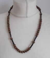 Costume Jewellery Statement Necklace Brown Beaded