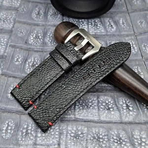 22mm/22mm Ostrich Leg Leather Watch Band Exotic Leather Vintage Minimalist Style - Picture 1 of 12