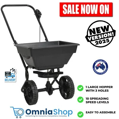 Garden Lawn Salt Seed Fertilizer Walk Behind Push Spreader Tool 92x46x70 cm 15 L - image 1 of 4