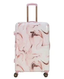 Thalia Sodi 30" Hardcase Spinner Luggage Suitcase Expandable Marble Swirl Pink - Picture 1 of 9
