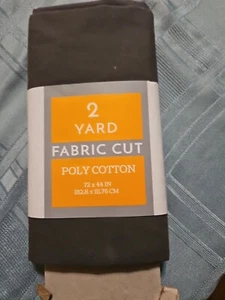 2 Yard Poly Cotton Fabric Cut 72" x 44" Dark Gray - Picture 1 of 2
