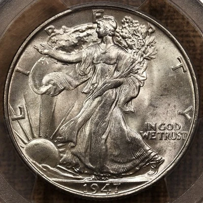 1947 Walking Liberty half, PCGS MS65, lovely satin white gem! DavidKahnRareCoins - Image 1 of 4