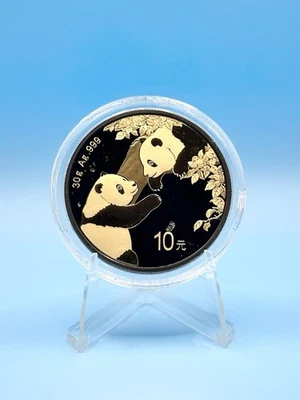 2023 China Panda Coin Black Platinum & 24K Gold - Image 1 of 4