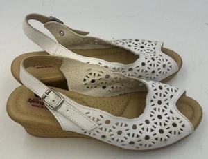 Spring Step Keilsandalette Peeptoe Leder Italien Größe 9 - Bild 1 von 8