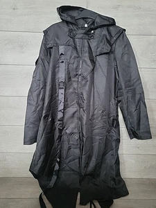 Men Halloween Gothic Long Sleeve Hooded Jacket Size Large Retro Medieval Black - Picture 1 of 8